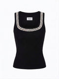 Eclaté Tank Top- Black