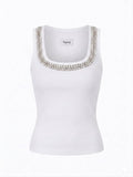 Eclaté Tank Top- White