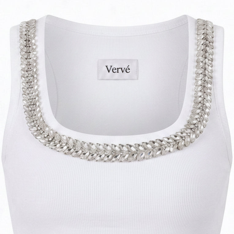 Eclaté Tank Top- White