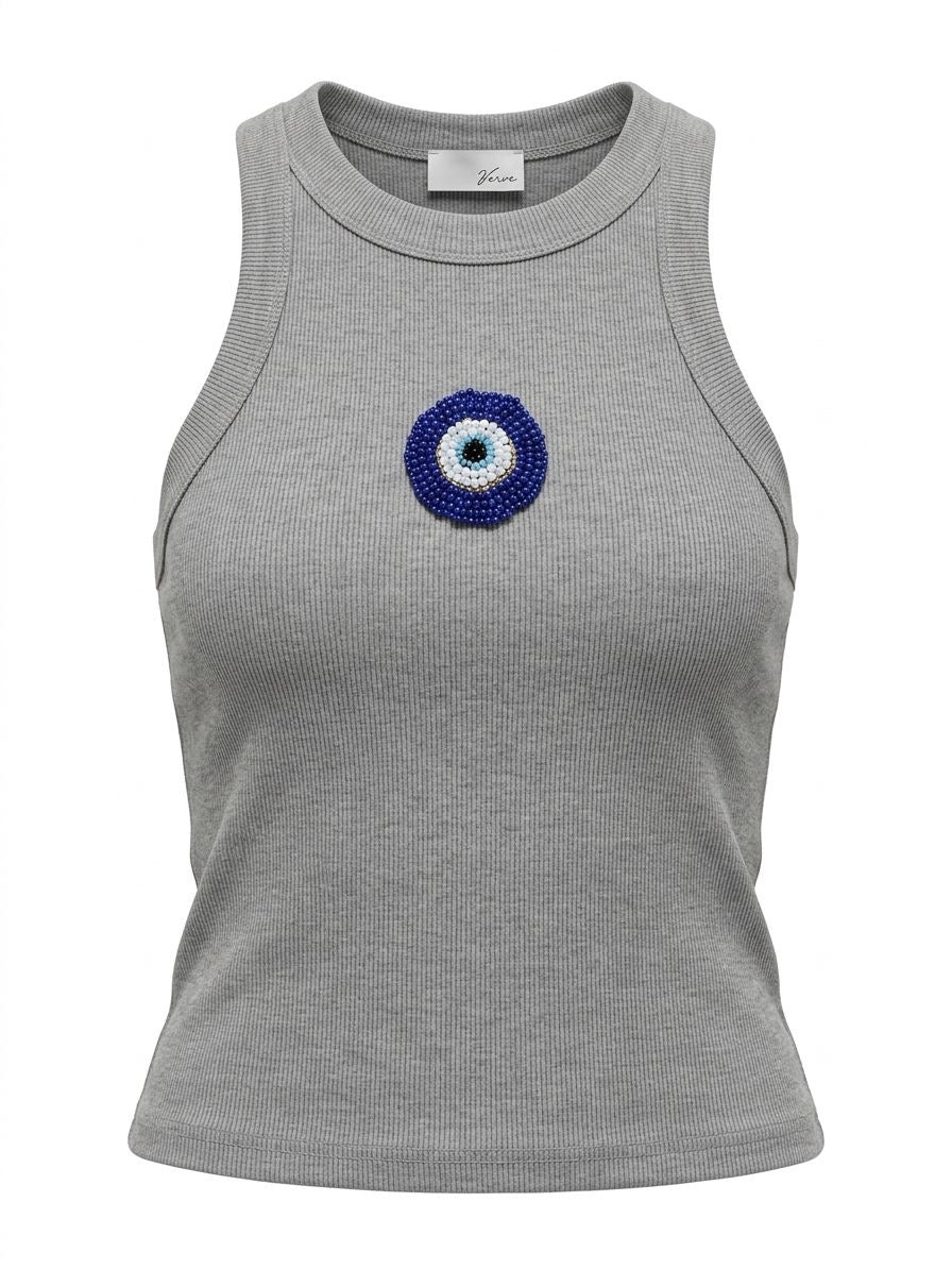 Grey Evil Eye Tank Top