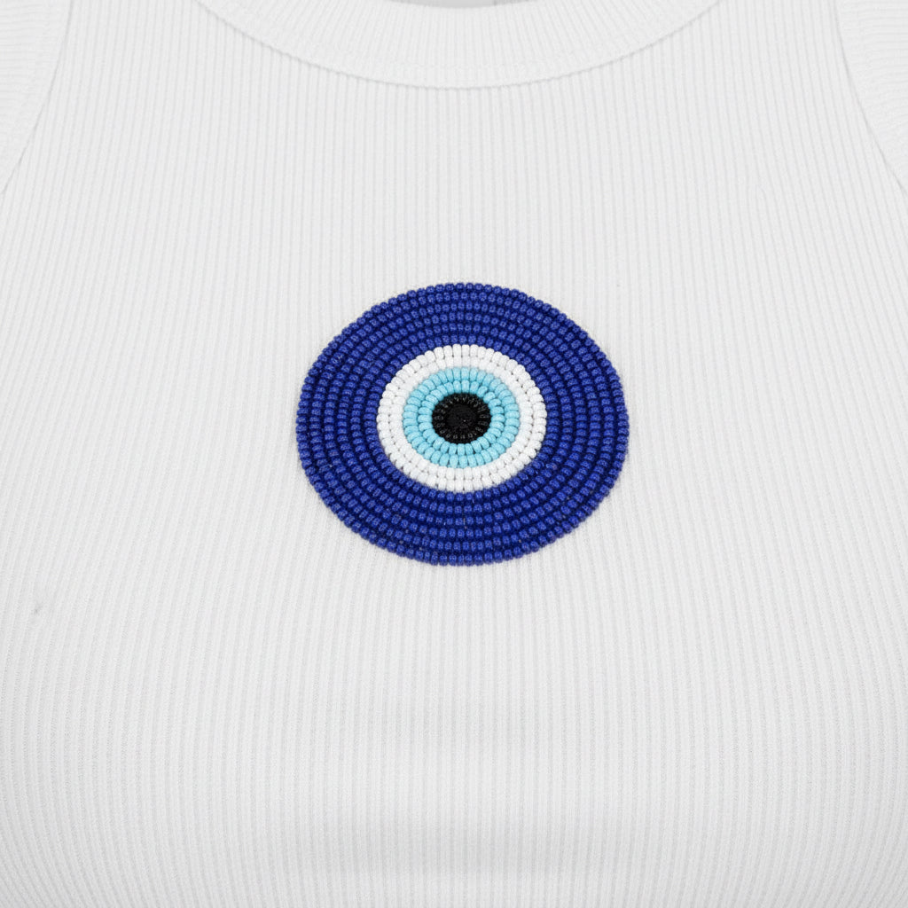 White Evil Eye Tank Top