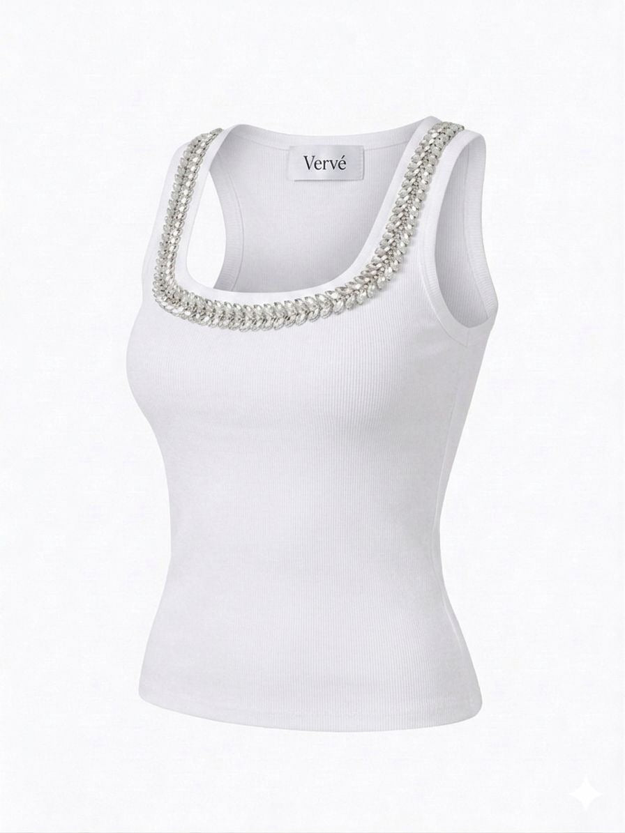 Eclaté Tank Top- White